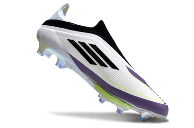 Adidas F50+ Elite Lightstrike Pro Laceless FG Low-Tops Football Boots - White/Black/Purple