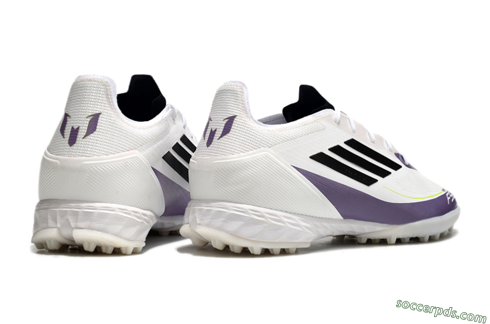 Adidas x Messi F50 Pro TF Low-Tops Football Shoes - White/Purple/Black 6