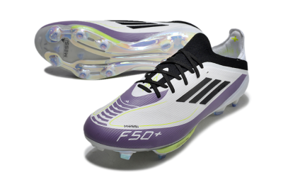 Adidas F50 Elite FG Low-Tops Football Boots - White/Black/Purple