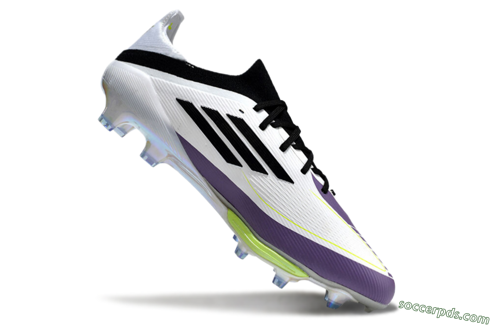 Adidas F50 Elite FG Low-Tops Football Boots - White/Black/Purple 4