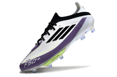 Adidas F50 Elite FG Low-Tops Football Boots - White/Black/Purple