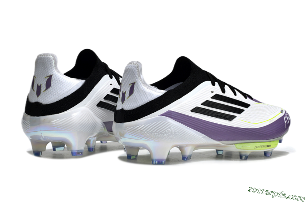 Adidas F50 Elite FG Low-Tops Football Boots - White/Black/Purple 6