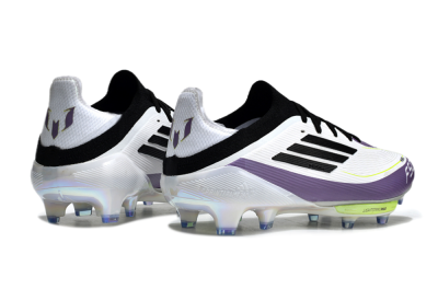 Adidas F50 Elite FG Low-Tops Football Boots - White/Black/Purple