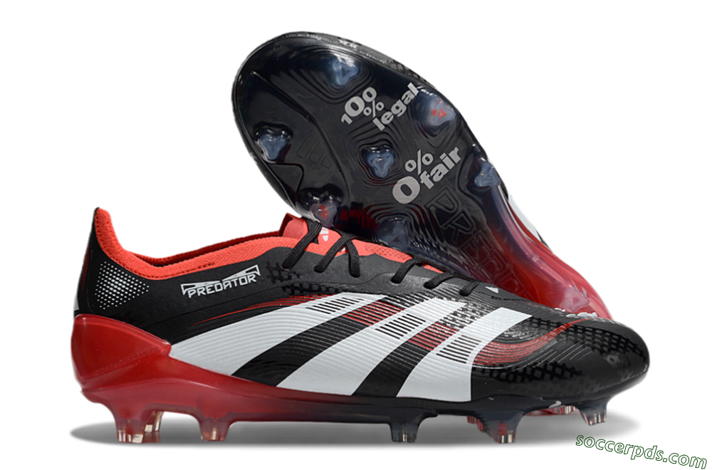 Adidas Predator 24 Elite FG Low-Tops Football Boots - Black/White/Red 1