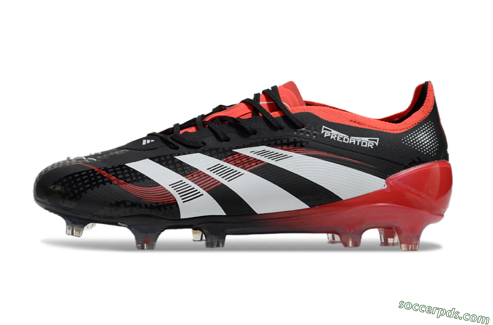 Adidas Predator 24 Elite FG Low-Tops Football Boots - Black/White/Red 2