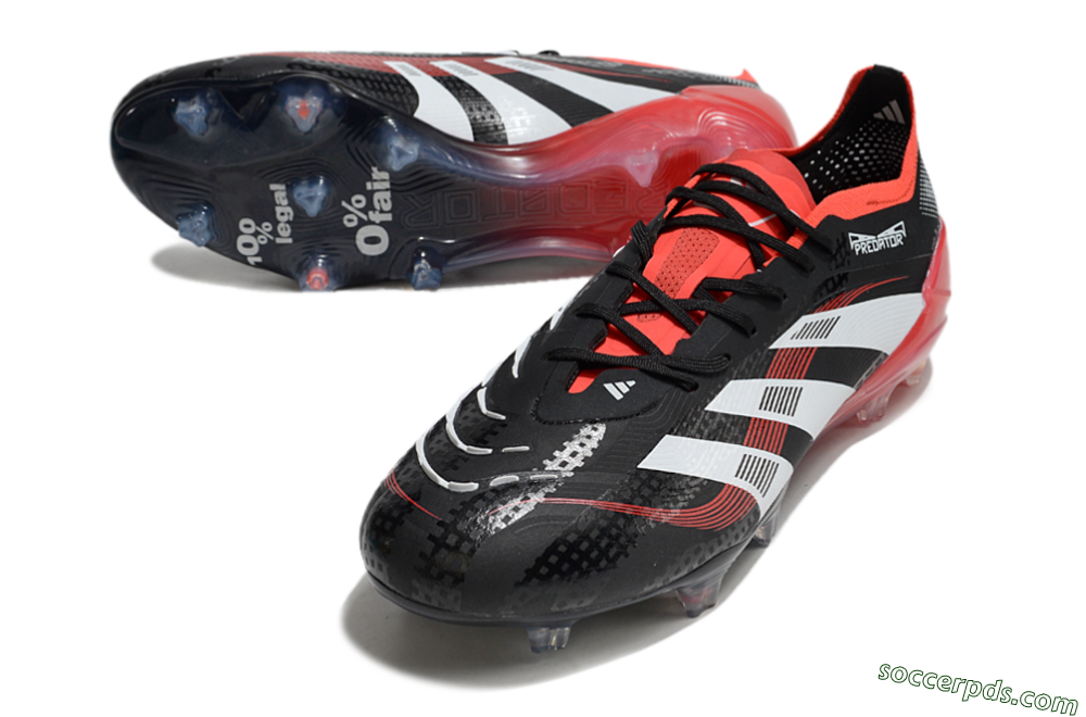 Adidas Predator 24 Elite FG Low-Tops Football Boots - Black/White/Red 3