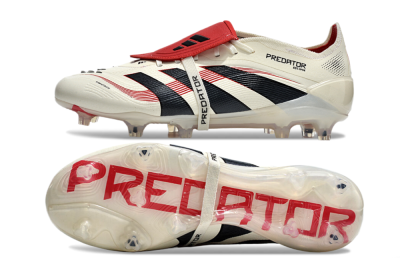 Adidas Predator Elite Foldover Tongue FG Low-Tops Football Boots - Beige/Black/Red