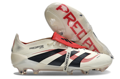 Adidas Predator Elite Foldover Tongue FG Low-Tops Football Boots - Beige/Black/Red