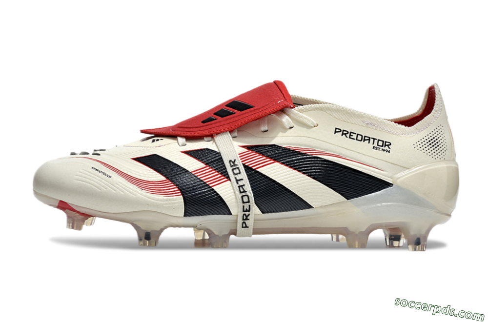 Adidas Predator Elite Foldover Tongue FG Low-Tops Football Boots - Beige/Black/Red 3