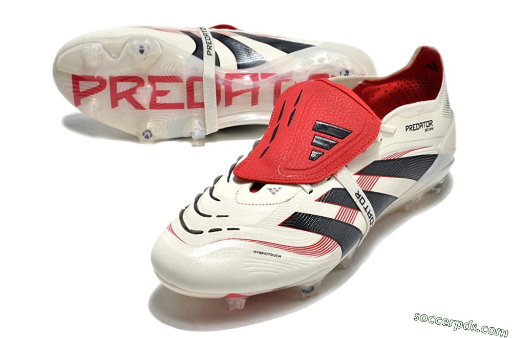 Adidas Predator Elite Foldover Tongue FG Low-Tops Football Boots - Beige/Black/Red 4