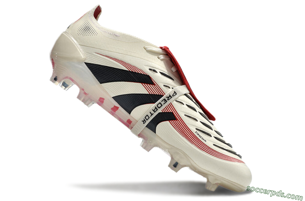 Adidas Predator Elite Foldover Tongue FG Low-Tops Football Boots - Beige/Black/Red 5