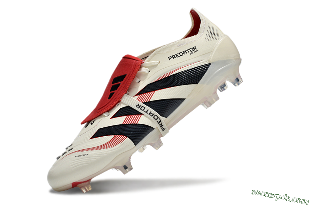 Adidas Predator Elite Foldover Tongue FG Low-Tops Football Boots - Beige/Black/Red 6
