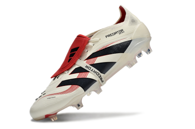 Adidas Predator Elite Foldover Tongue FG Low-Tops Football Boots - Beige/Black/Red