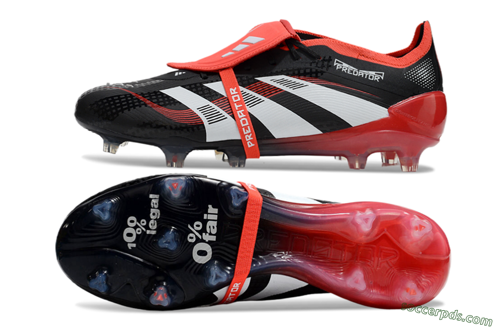 Adidas Predator Elite Foldover Tongue FG Low-Tops Football Boots - Black/White/Red 0