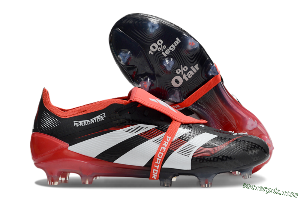 Adidas Predator Elite Foldover Tongue FG Low-Tops Football Boots - Black/White/Red 1