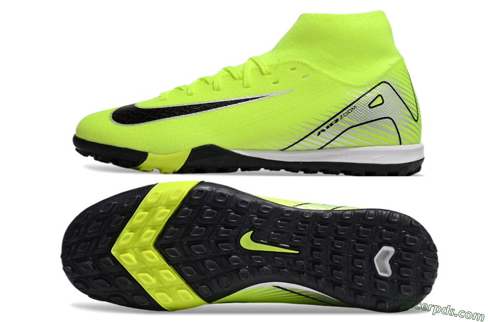 Nike Air Zoom Mercurial Superfly 10 Elite TF High-Tops Football Shoes - Yellow/Black/Silver 0