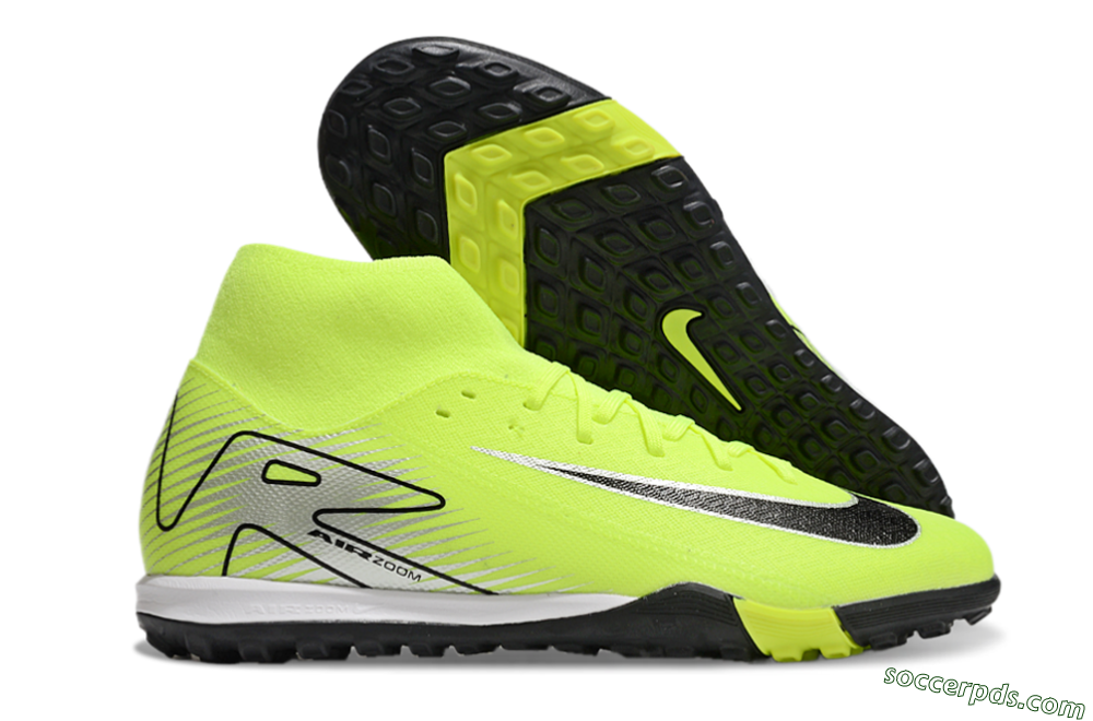 Nike Air Zoom Mercurial Superfly 10 Elite TF High-Tops Football Shoes - Yellow/Black/Silver 1
