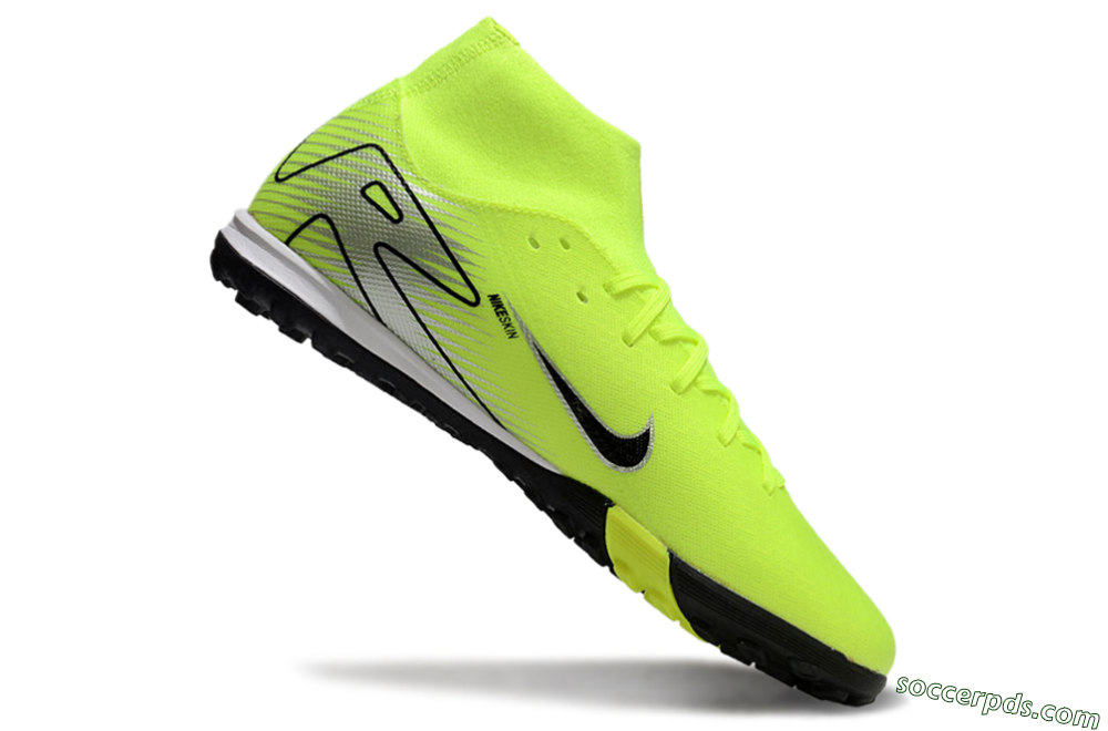 Nike Air Zoom Mercurial Superfly 10 Elite TF High-Tops Football Shoes - Yellow/Black/Silver 4