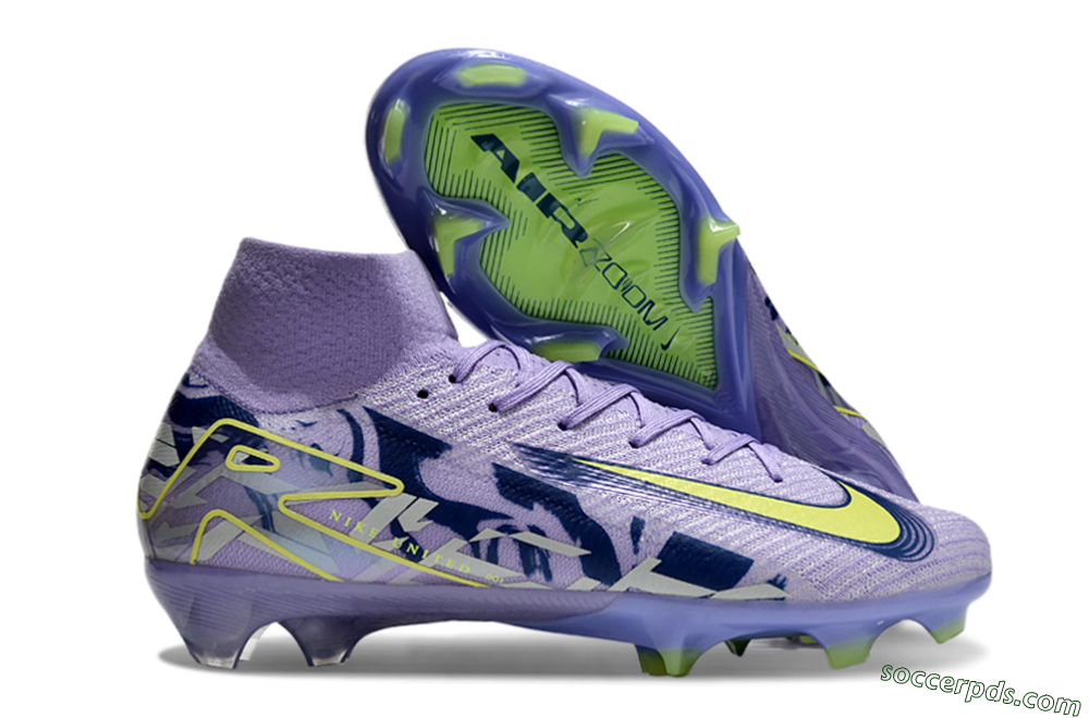 Nike Air Zoom Mercurial Superfly 10 Elite FG High-Tops Football Boots - Purple/Yellow/White 5