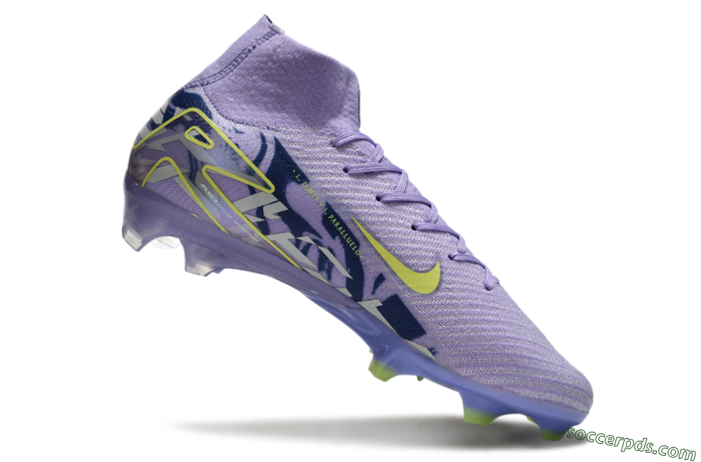 Nike Air Zoom Mercurial Superfly 10 Elite FG High-Tops Football Boots - Purple/Yellow/White 2