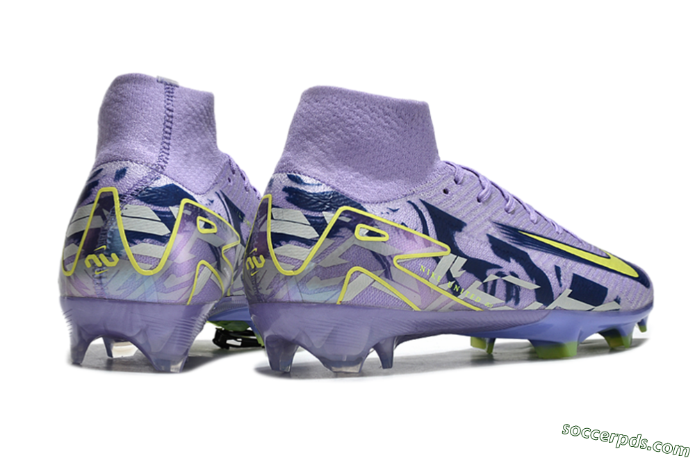 Nike Air Zoom Mercurial Superfly 10 Elite FG High-Tops Football Boots - Purple/Yellow/White 0