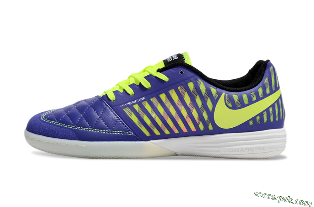 Nike Lunar Gato 2 IC Low-Tops Football Shoes - Blue/Yellow/White 2