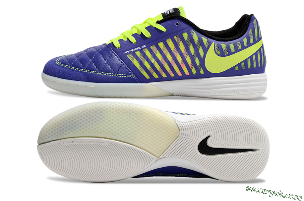 Nike Lunar Gato 2 IC Low-Tops Football Shoes - Blue/Yellow/White 0