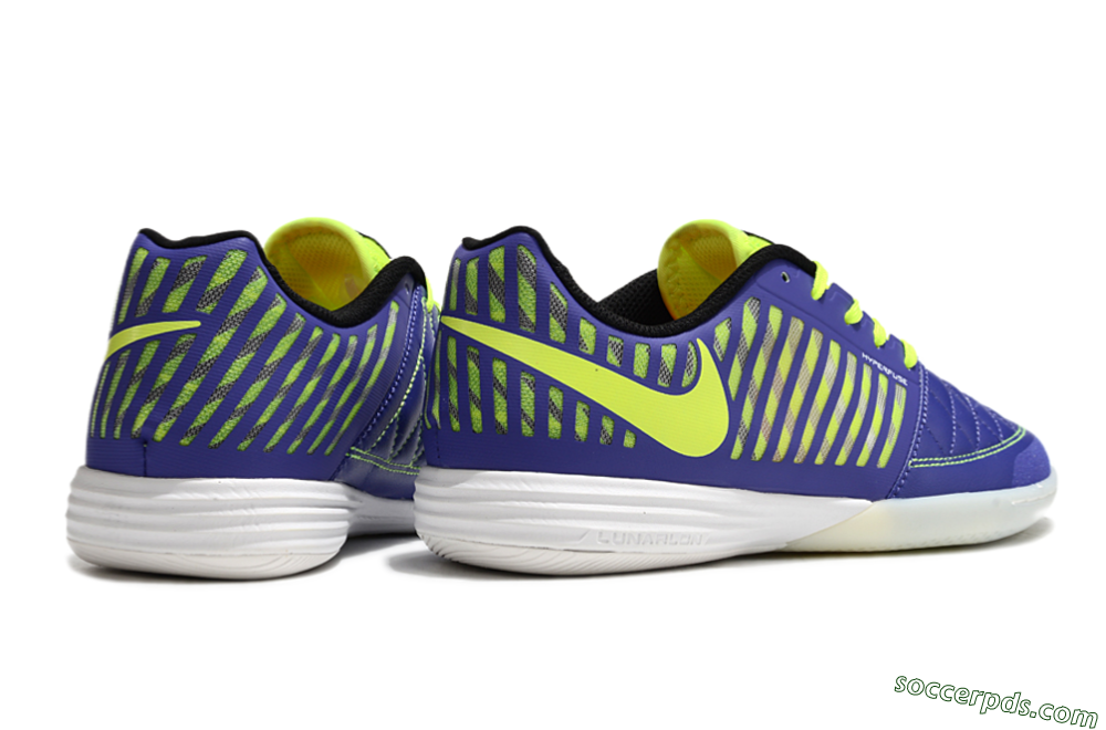 Nike Lunar Gato 2 IC Low-Tops Football Shoes - Blue/Yellow/White 6