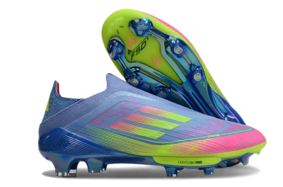 Adidas F50+ Elite Lightstrike Pro Laceless FG Low-Tops Football Boots - Blue/Pink/Yellow