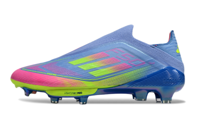 Adidas F50+ Elite Lightstrike Pro Laceless FG Low-Tops Football Boots - Blue/Pink/Yellow