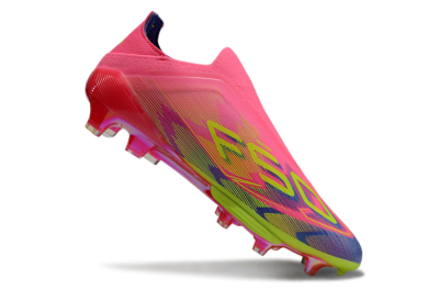 Adidas F50+ Elite Lightstrike Pro Laceless FG Low-Tops Football Boots - Pink/Blue/Yellow