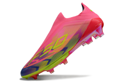 Adidas F50+ Elite Lightstrike Pro Laceless FG Low-Tops Football Boots - Pink/Blue/Yellow