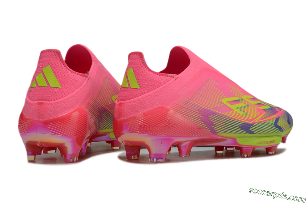 Adidas F50+ Elite Lightstrike Pro Laceless FG Low-Tops Football Boots - Pink/Blue/Yellow 6