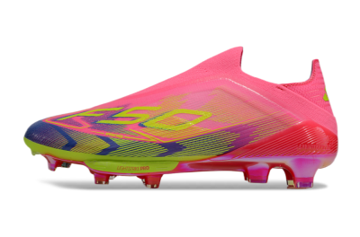 Adidas F50+ Elite Lightstrike Pro Laceless FG Low-Tops Football Boots - Pink/Blue/Yellow