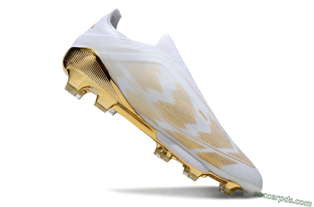 Adidas F50+ Elite Lightstrike Pro Laceless FG Low-Tops Football Boots - White/Gold 4