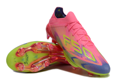 Adidas F50 Elite Lightstrike Pro FG Low-Tops Football Boots - Pink/Blue/Yellow