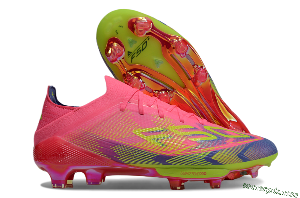 Adidas F50 Elite Lightstrike Pro FG Low-Tops Football Boots - Pink/Blue/Yellow 1