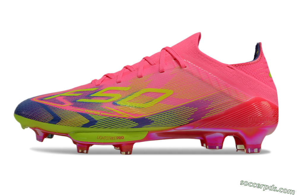 Adidas F50 Elite Lightstrike Pro FG Low-Tops Football Boots - Pink/Blue/Yellow 2
