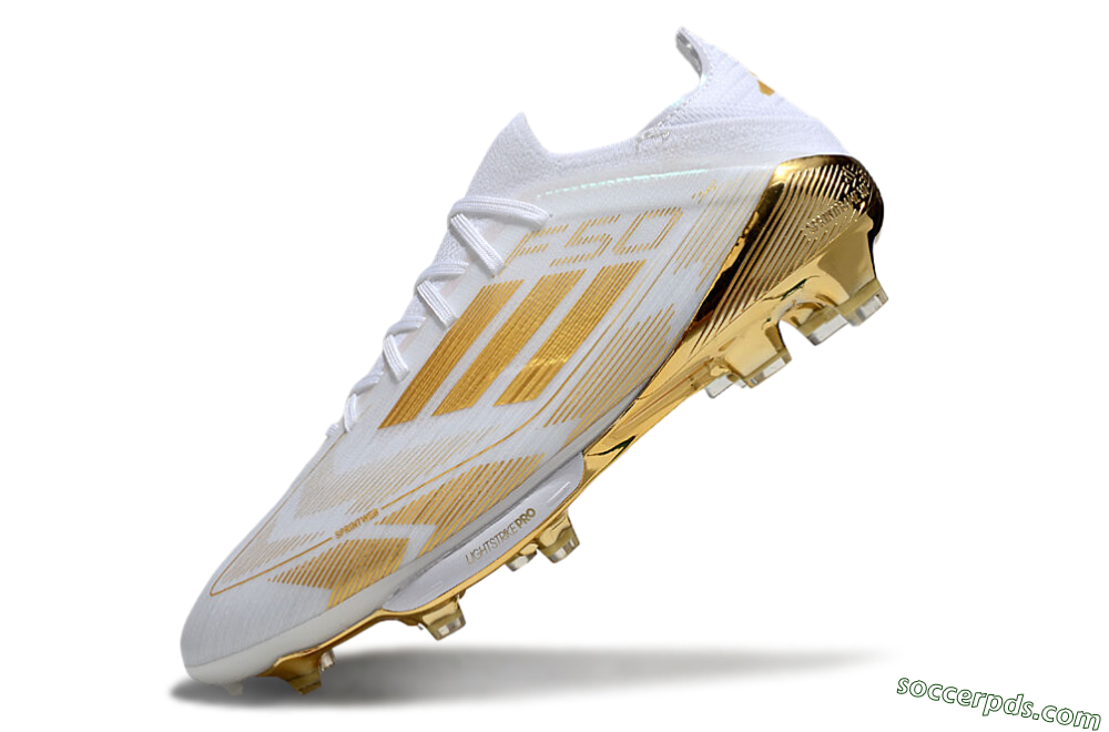 Adidas F50+ Elite Lightstrike Pro FG Low-Tops Football Boots - White/Gold 5