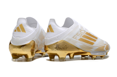 Adidas F50+ Elite Lightstrike Pro FG Low-Tops Football Boots - White/Gold