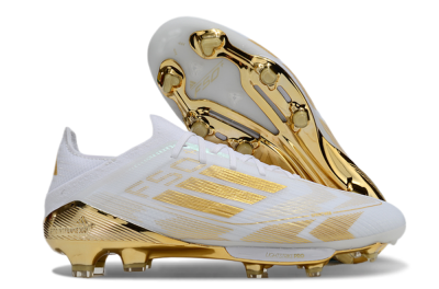 Adidas F50+ Elite Lightstrike Pro FG Low-Tops Football Boots - White/Gold