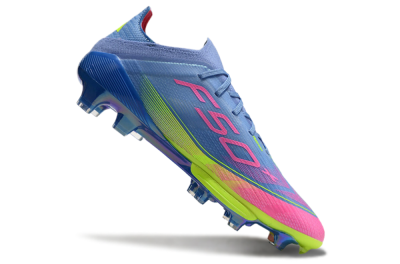 Adidas F50+ Elite Lightstrike Pro FG Low-Tops Football Boots - Blue/Pink/Yellow