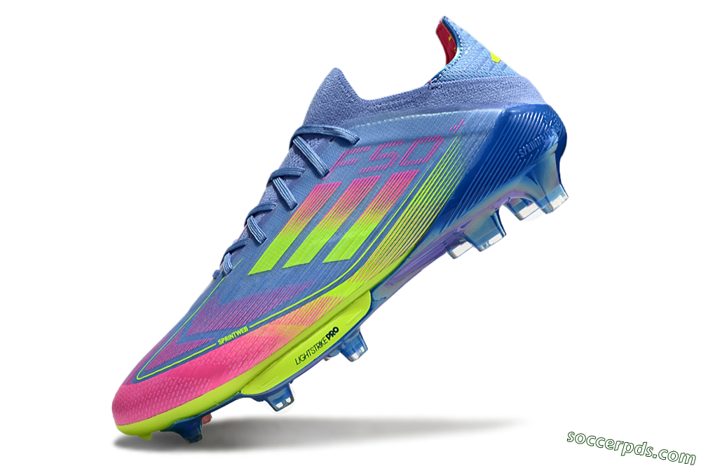 Adidas F50+ Elite Lightstrike Pro FG Low-Tops Football Boots - Blue/Pink/Yellow 5