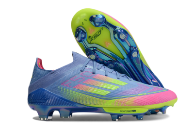 Adidas F50+ Elite Lightstrike Pro FG Low-Tops Football Boots - Blue/Pink/Yellow