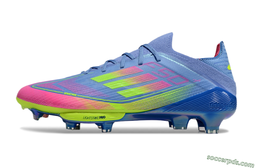 Adidas F50+ Elite Lightstrike Pro FG Low-Tops Football Boots - Blue/Pink/Yellow 2