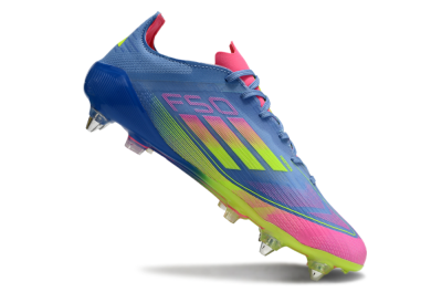 Adidas F50 Elite SG Low-Tops Football Boots - Blue/Pink/Yellow