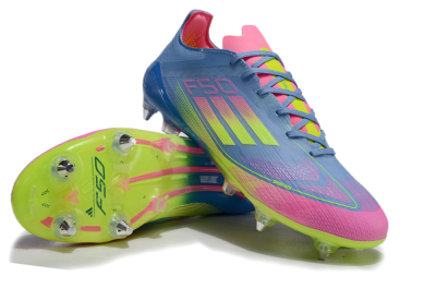 Adidas F50 Elite SG Low-Tops Football Boots - Blue/Pink/Yellow