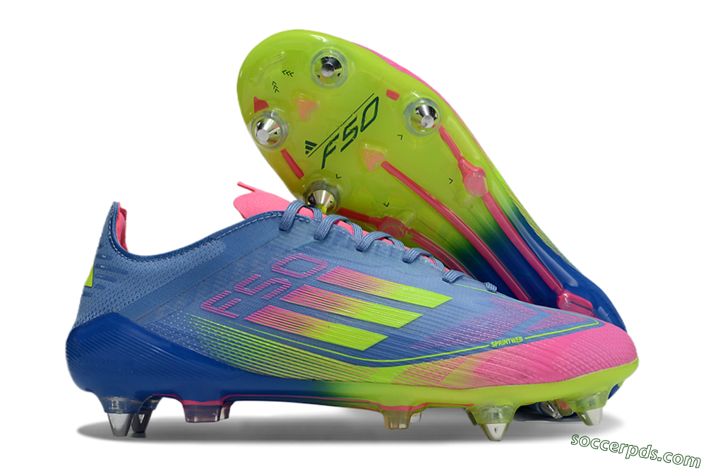 Adidas F50 Elite SG Low-Tops Football Boots - Blue/Pink/Yellow 1