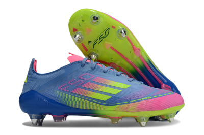 Adidas F50 Elite SG Low-Tops Football Boots - Blue/Pink/Yellow