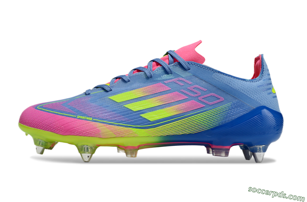 Adidas F50 Elite SG Low-Tops Football Boots - Blue/Pink/Yellow 2